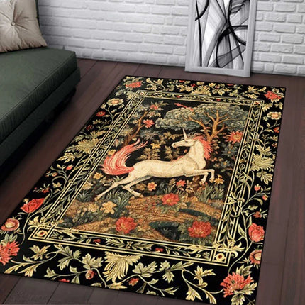 Vintage Forest Unicorn Rug