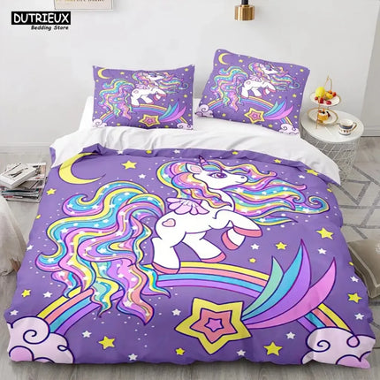 Purple Star Unicorn Bedding