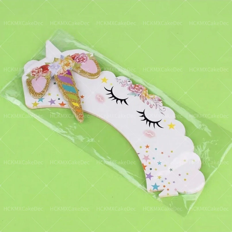 Floral Unicorn Cupcake Toppers Set 24pcs