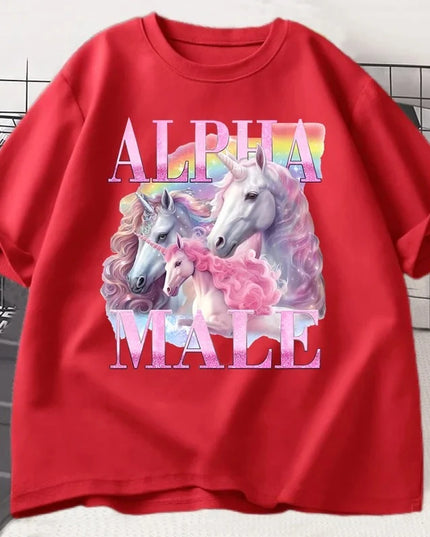 Red Alpha Male Unicorn Shirt
