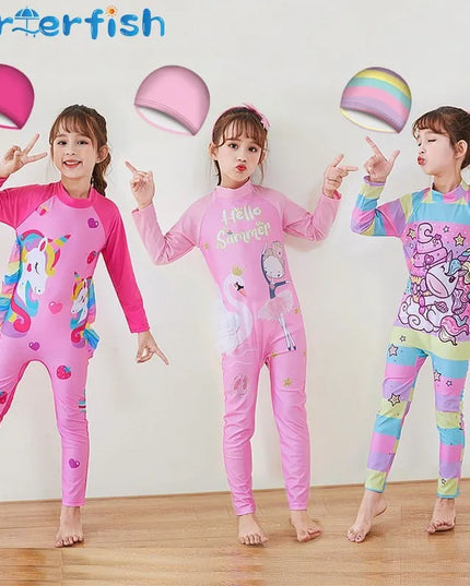 Pink Unicorn Infant Swimsuit Set