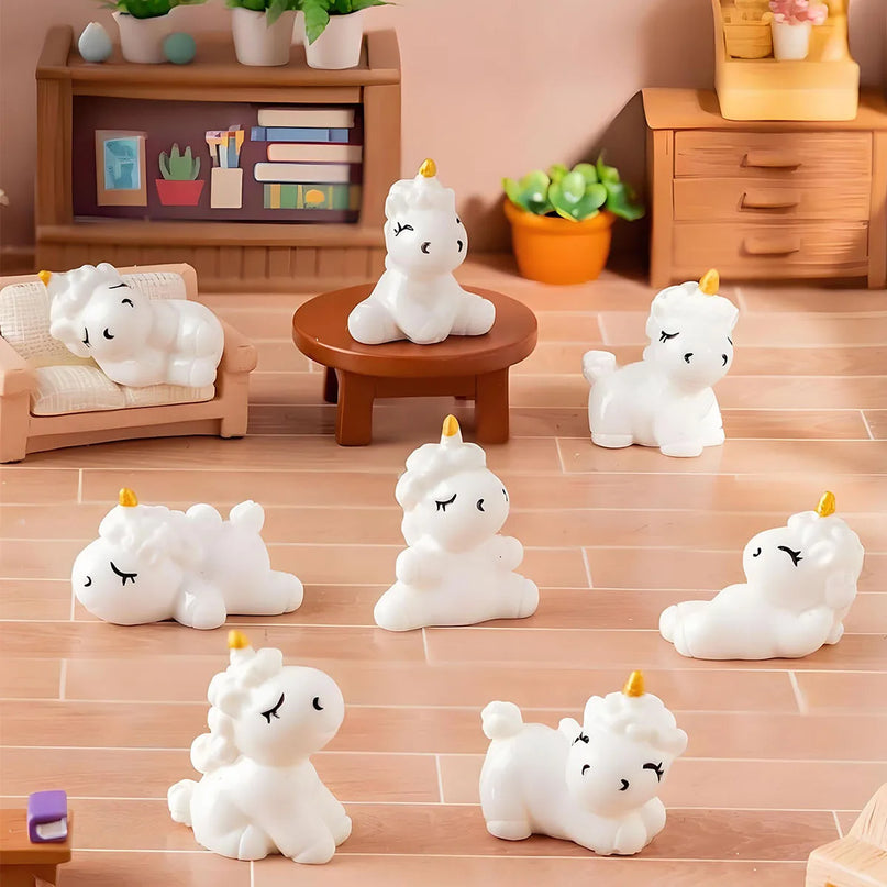 Cute Resin Unicorn Figurines Pack