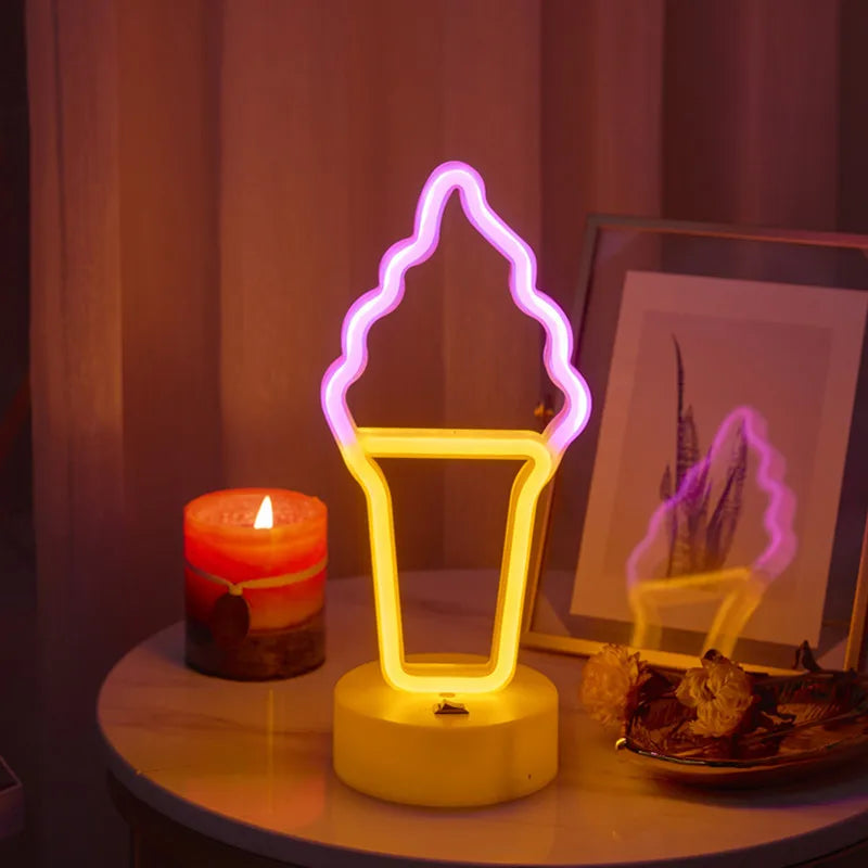 Unicorn & Flamingo Neon Night Light Set