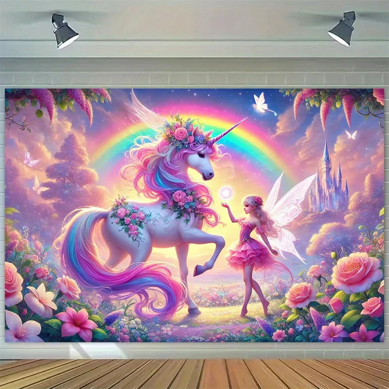Fairy Unicorn Tapestry for Girls