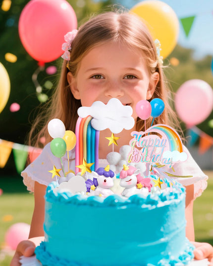 Unicorn Party Cake Topper Set 17pcs