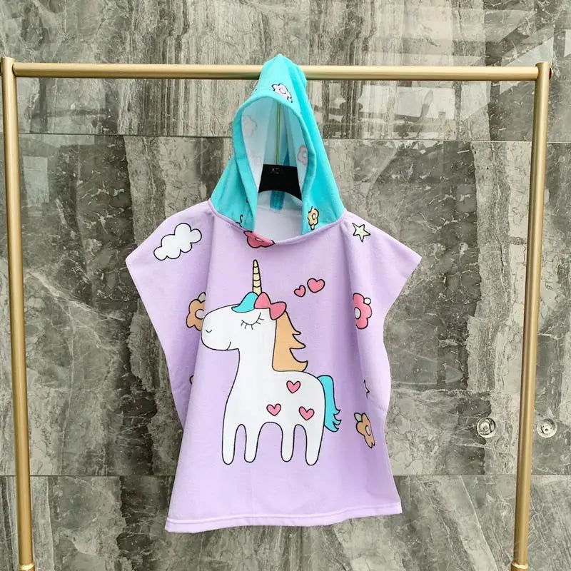 Lavender Unicorn Poncho Robe