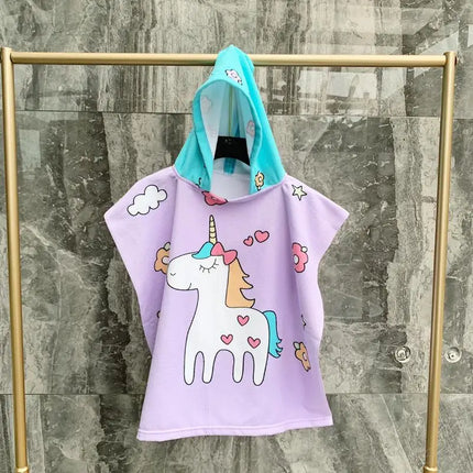 Lavender Unicorn Poncho Robe