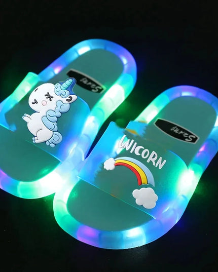 Rainbow Light-Up Unicorn Slippers