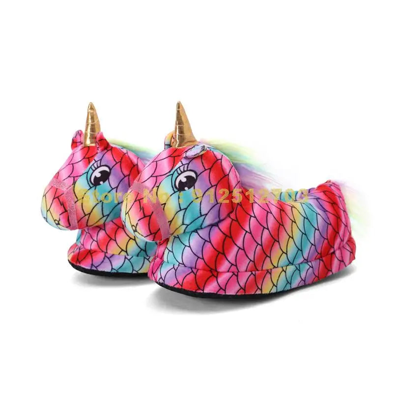 Rainbow Unicorn Pajama Slippers
