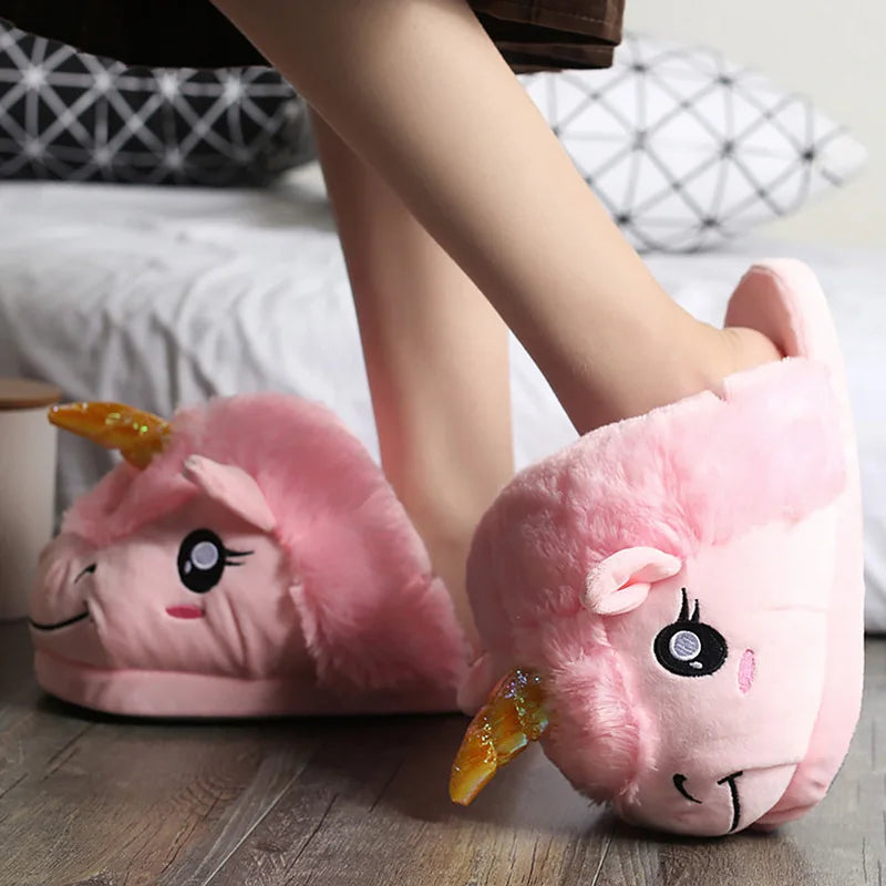 Adorable Pink Unicorn Slippers