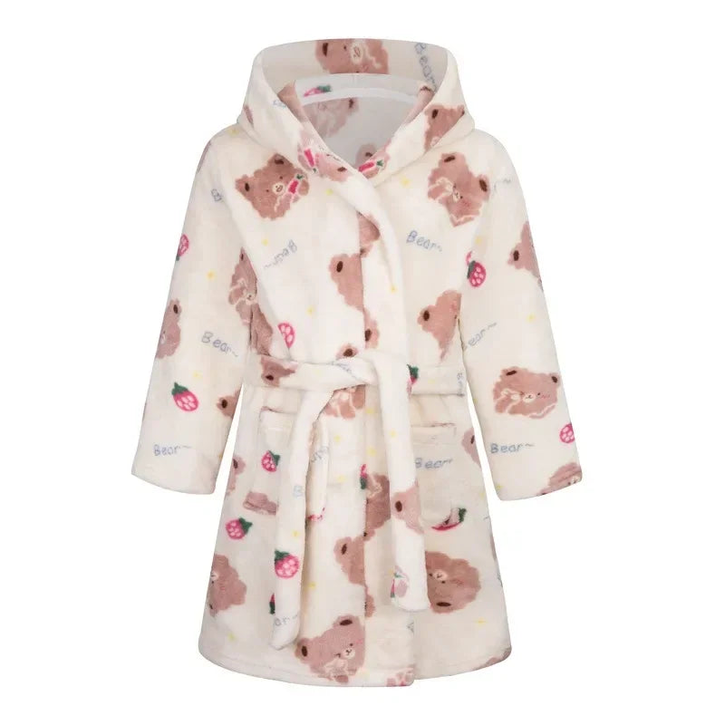 Pastel Cartoon Unicorn Print Robe