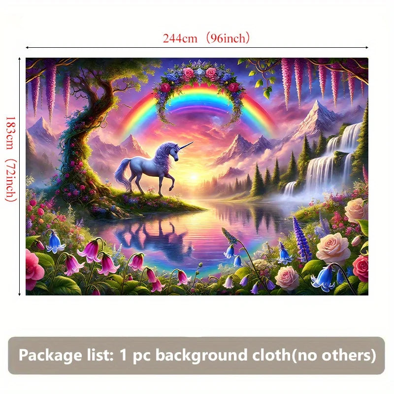 Magical Rainbow Unicorn Tapestry