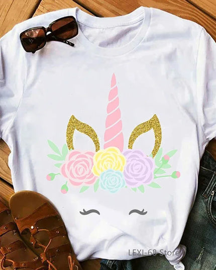 Kawaii Floral Unicorn Shirt