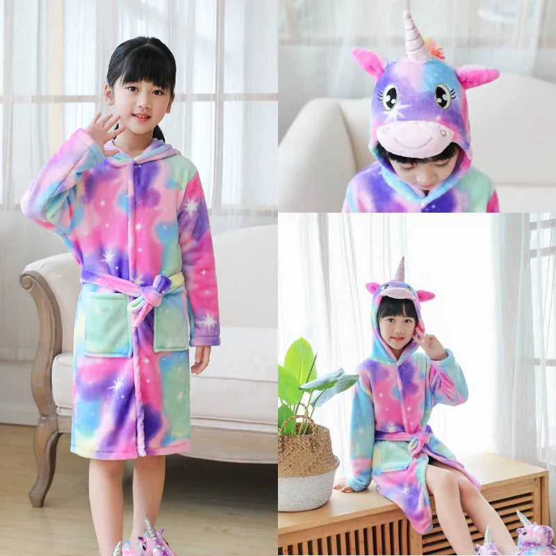 Galaxy Print Unicorn Pool Robe