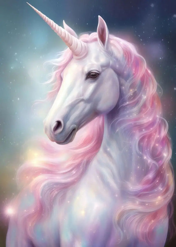 Dreamy Unicorn Wall Art with Pink Mane
