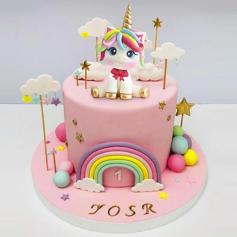Kawaii Unicorn Smash Cake Topper