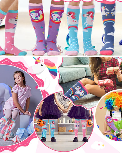 Pink Unicorn Socks with Fluffy Mane