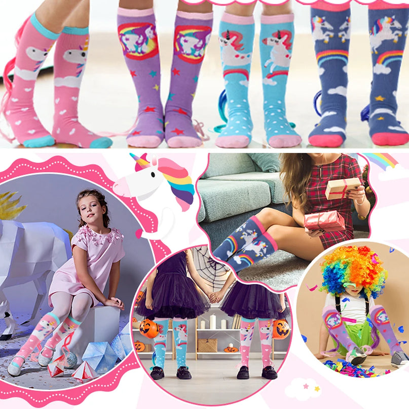 Unicorn Crew Socks with Real Mane