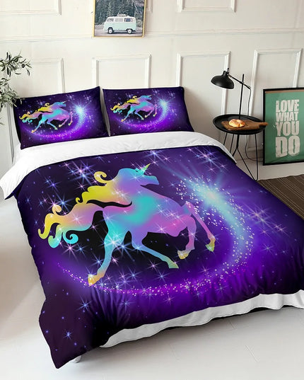 Purple Silhouette Unicorn Bedding