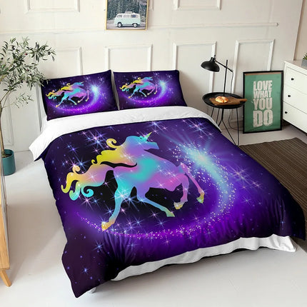 Purple Silhouette Unicorn Bedding