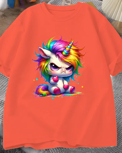 Orange Unicorn Cartoon Shirt