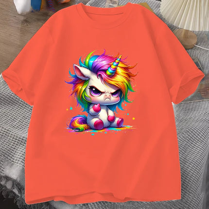 Orange Unicorn Cartoon Shirt
