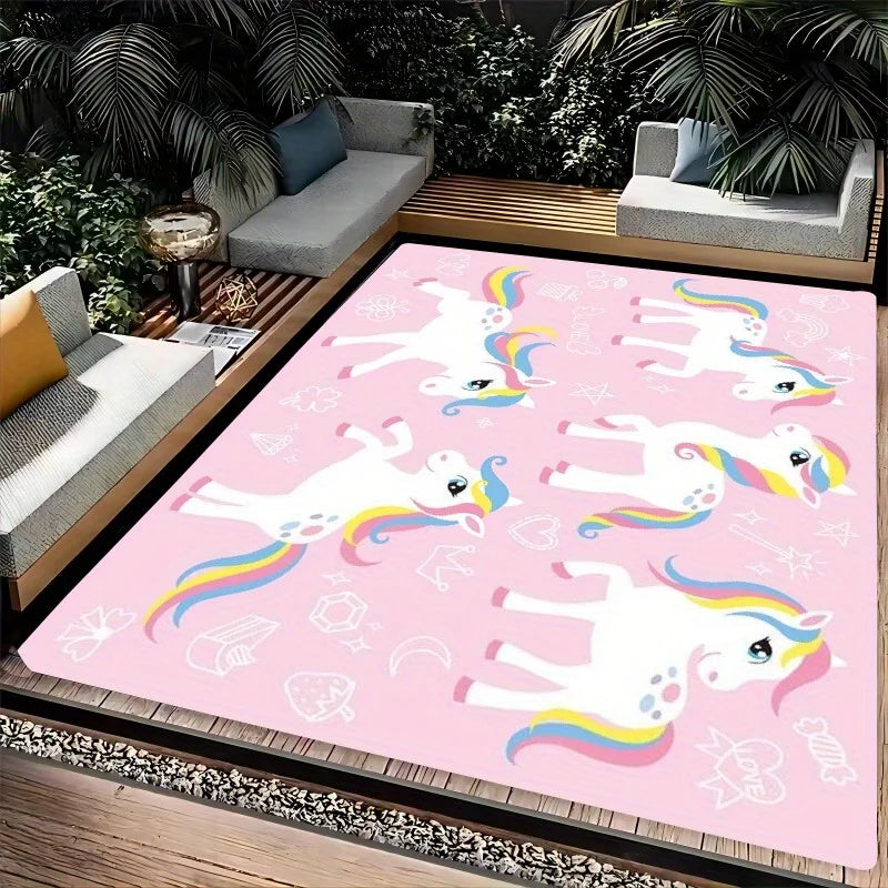 Galloping Unicorn Pattern Rug