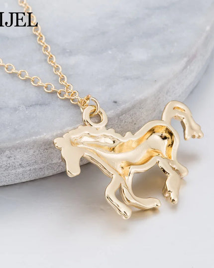 3D Rearing Unicorn Pendant Necklace