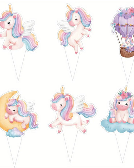 30-Pack Pastel Unicorn Cupcake Toppers
