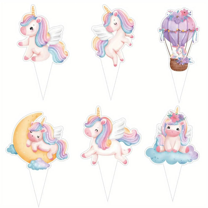 30-Pack Pastel Unicorn Cupcake Toppers