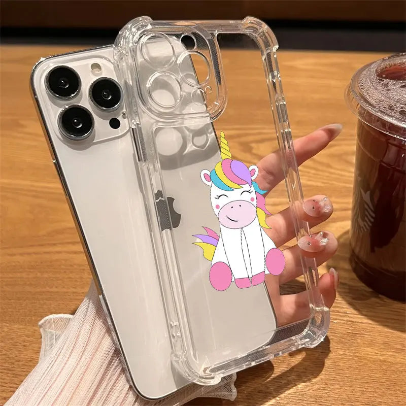 Happy Rainbow Unicorn Clear Case