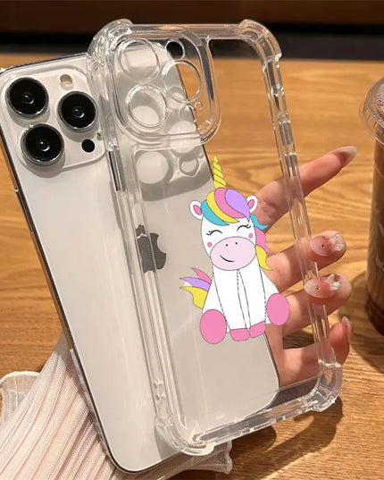 Chubby Unicorn Rainbow Clear Case