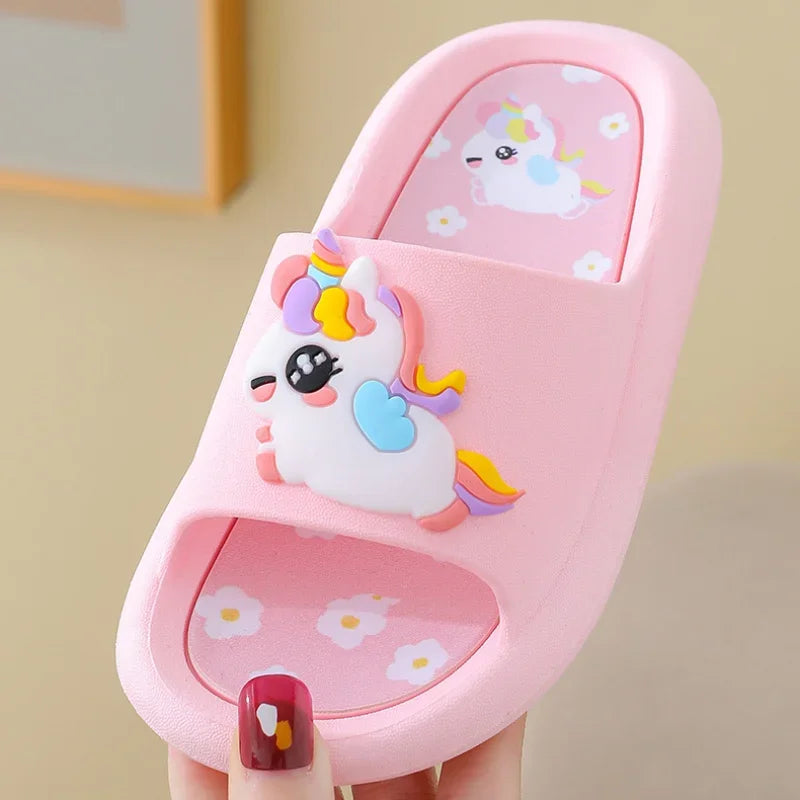 Sweet Floral Unicorn Charm Slides
