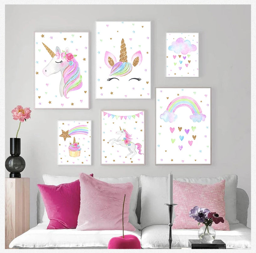 Unicorn Canvas Wall Art for Bedroom
