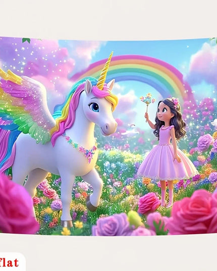 Princess Unicorn Garden Tapestry