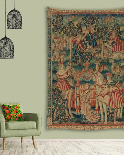 Blue Unicorn Tapestry Wall Hanging