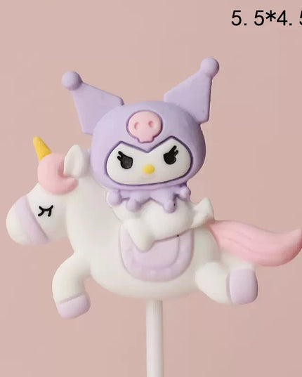 Purple Cartoon Unicorn Cake Topper