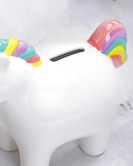 Iridescent Pink Unicorn Piggy Bank