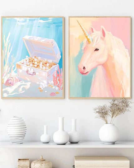 Dreamy Pastel Unicorn Wall Art