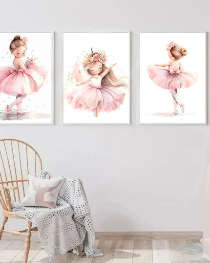 Pink Ballerina Unicorn Wall Art