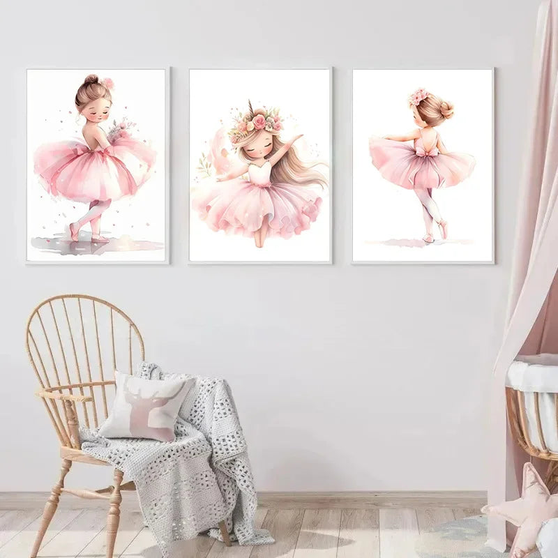 Pink Ballerina Unicorn Wall Art