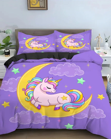 Moonlit Unicorn Purple Bedding