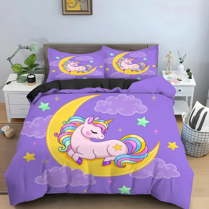 Moonlit Unicorn Purple Bedding