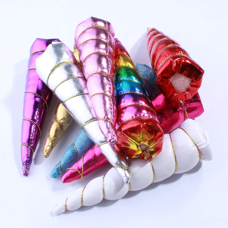 10PCS Blue Glitter Unicorn Horns