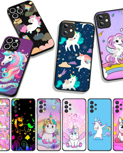 Pink Doodle Unicorn Watercolor Case
