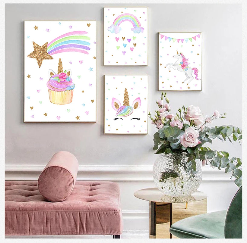 Unicorn Canvas Wall Art for Bedroom