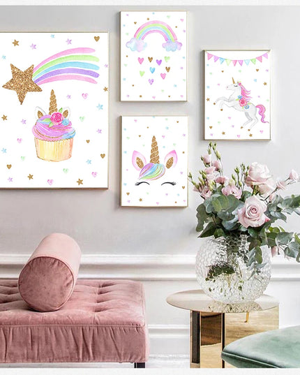 Kids Room Unicorn Canvas Wall Art
