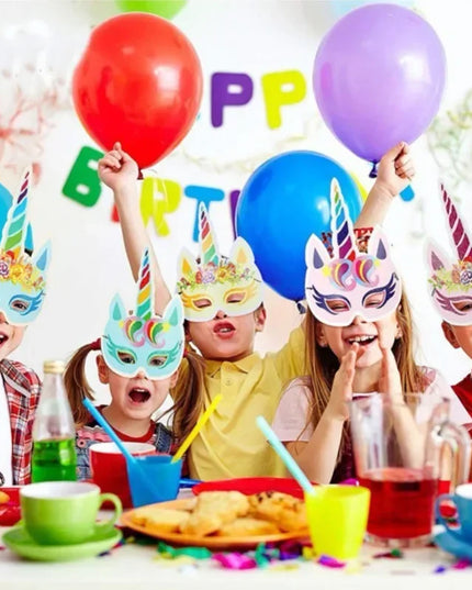 Rainbow Unicorn Party Mask 6 Pack