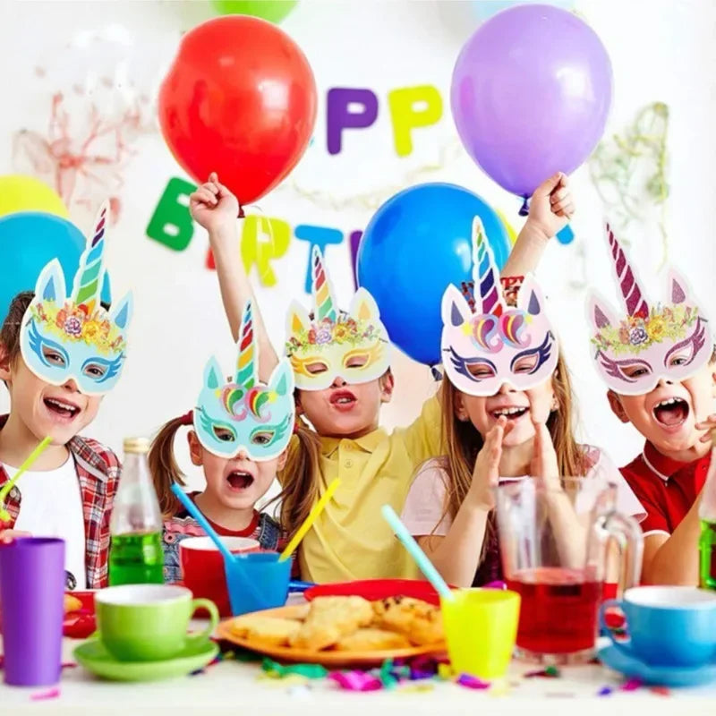 Rainbow Unicorn Party Mask 6 Pack