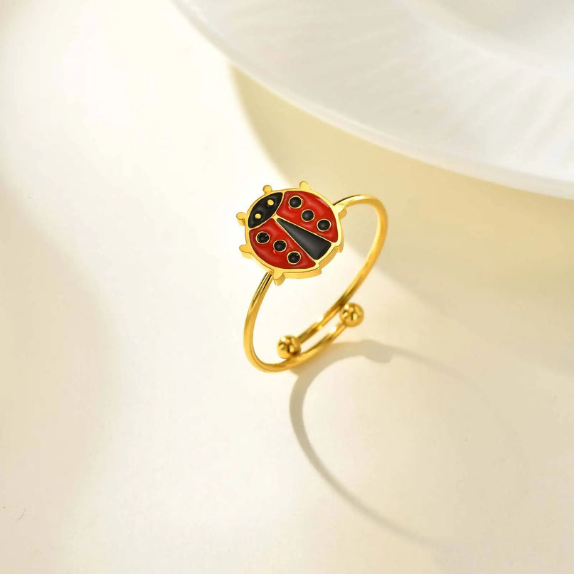 Enamel Gold Unicorn Ring